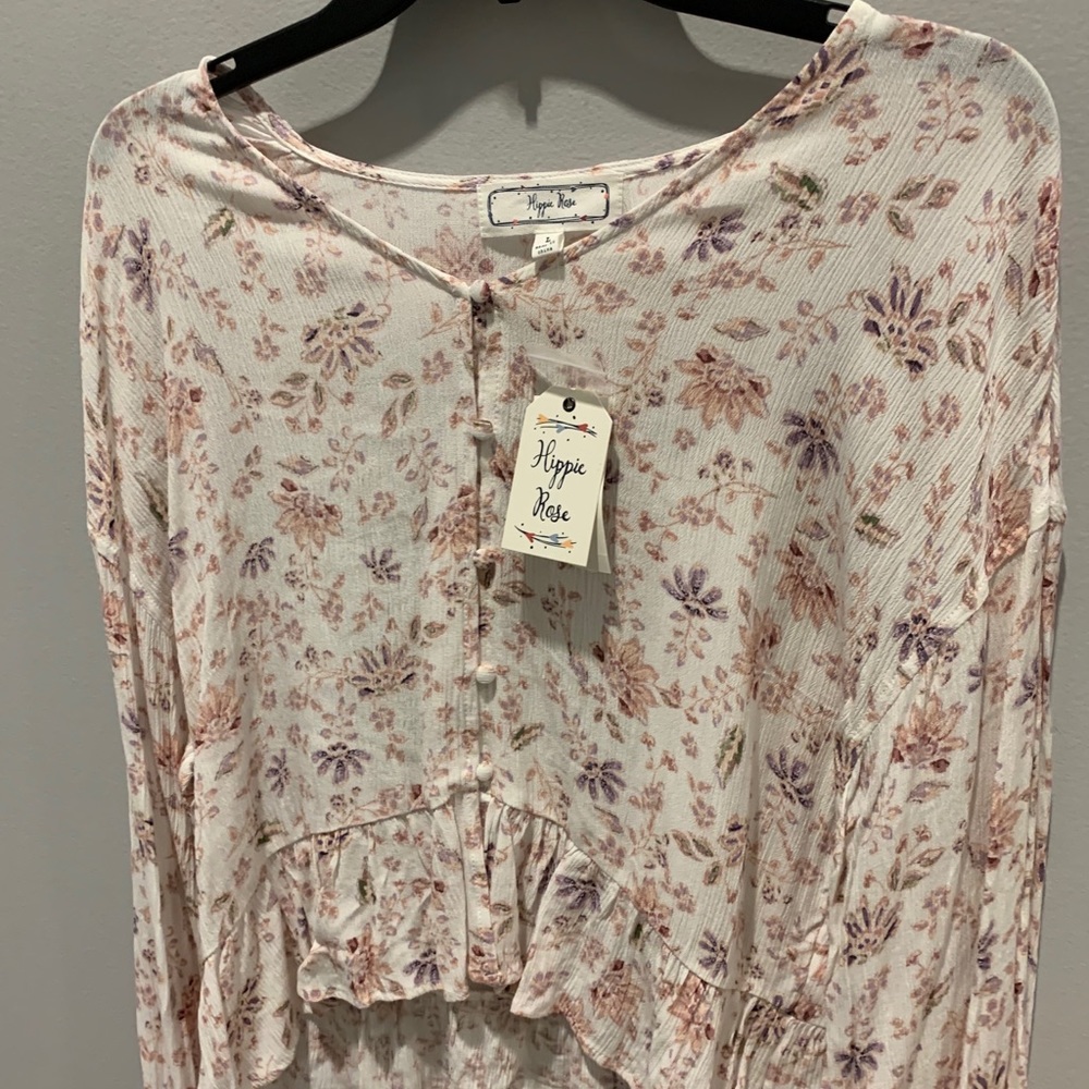 Hippie rose flare top